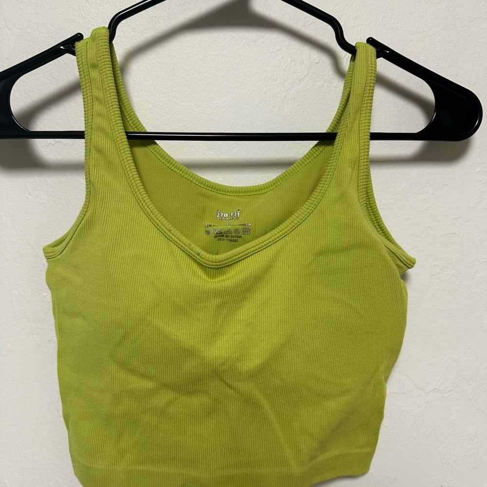 Forever 21 Lime Ribbed Tank Top